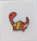 Orange Long Neck Dinosaur In Sleeveless Turtleneck Sweater Enamel Pin