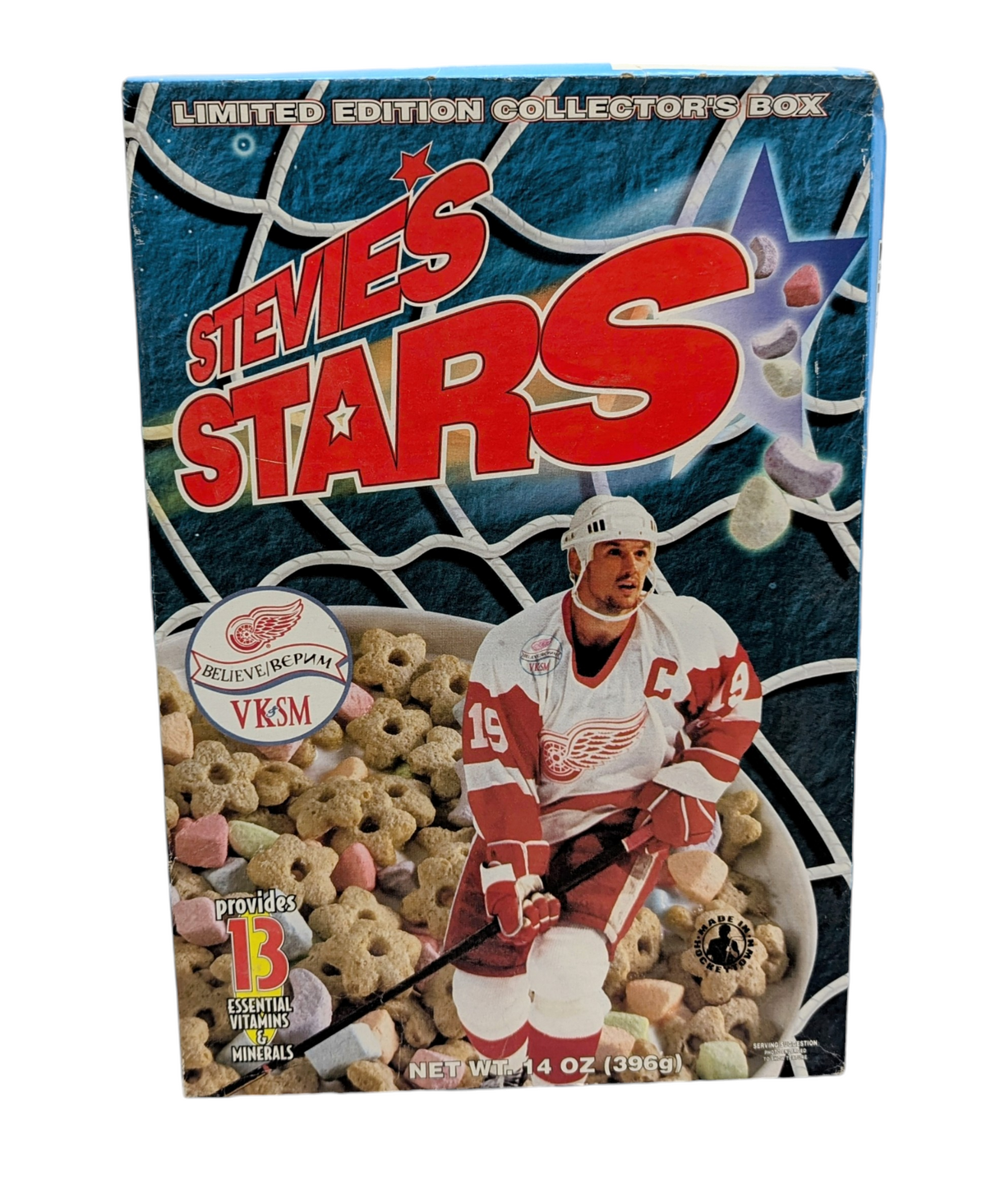 1999 Stevie’s Stars Cereal Steve Yzerman Detroit Red Wings 15oz Full Box