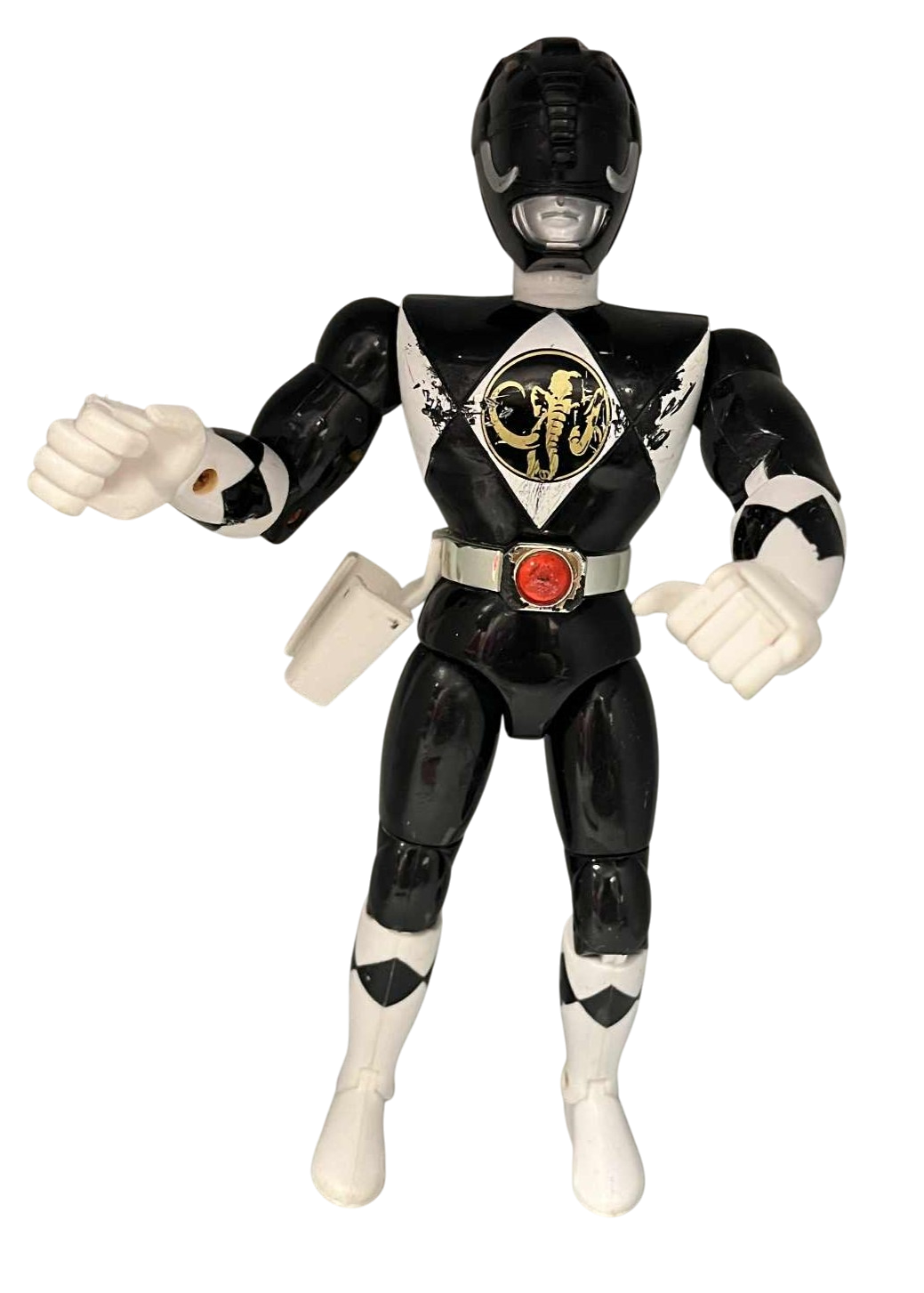 1993 Bandai Mighty Morphin Power Rangers Black Ranger Zack 8” Figure - Wear