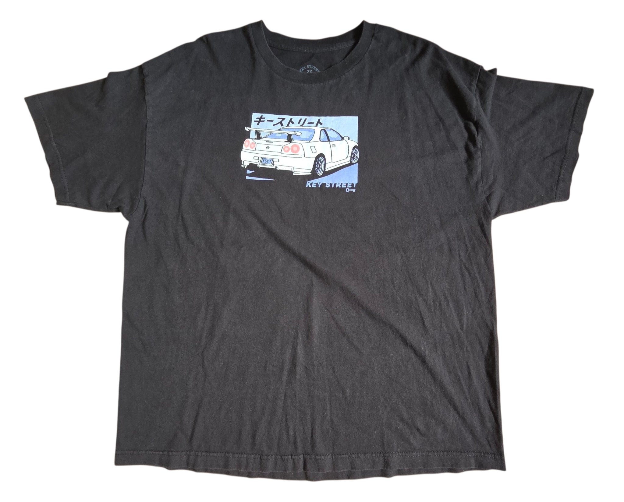 Key Street JDM Racing Kaiju Kuruma Japanese Black T-Shirt Size 2XL