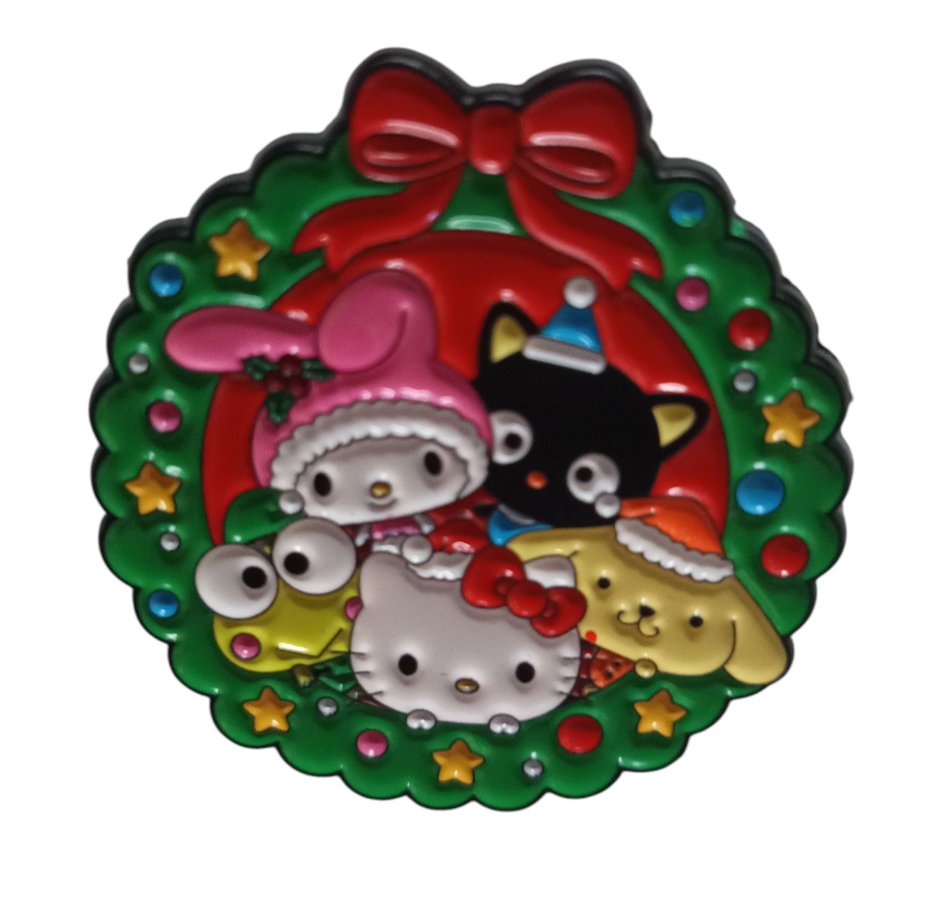 Sanrio Hello Kitty Multi Character Christmas Wreath Enamel Pin