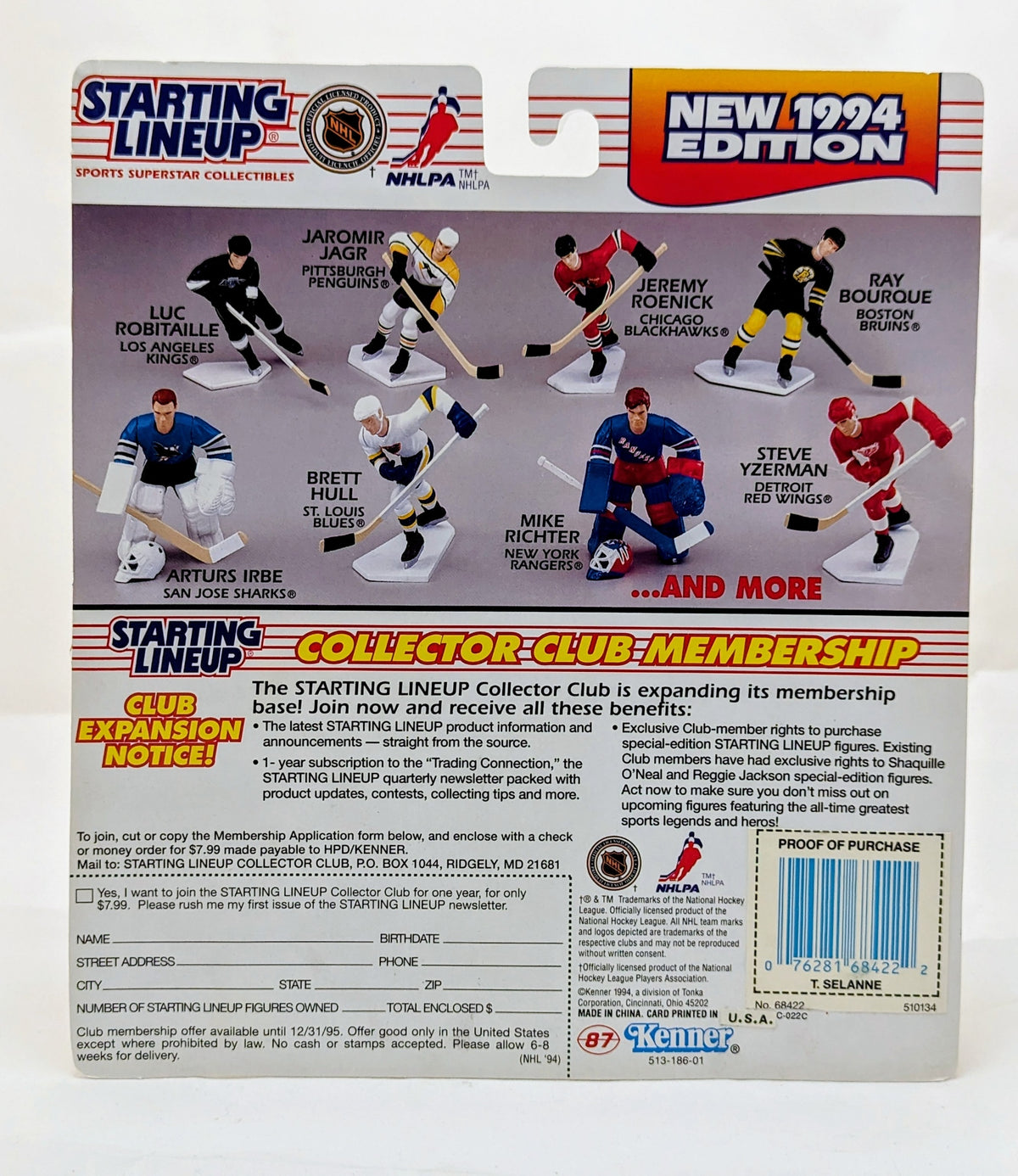 1994 Starting Lineup Teemu Selanne Winnipeg Jets Hockey Figure image 2