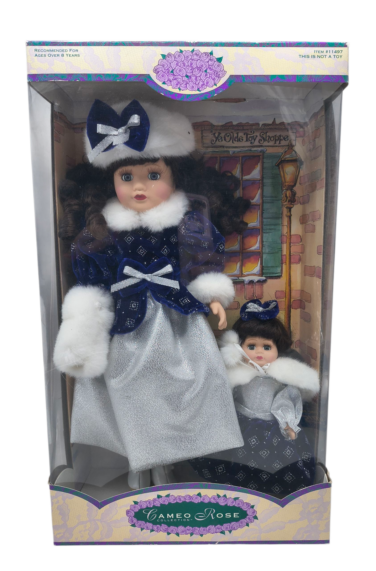 1997 Brass Key Melissa Jane Cameo Rose Holiday Porcelain Doll 2 Pack