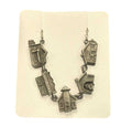Vintage Old West Town Pewter Charm Necklace