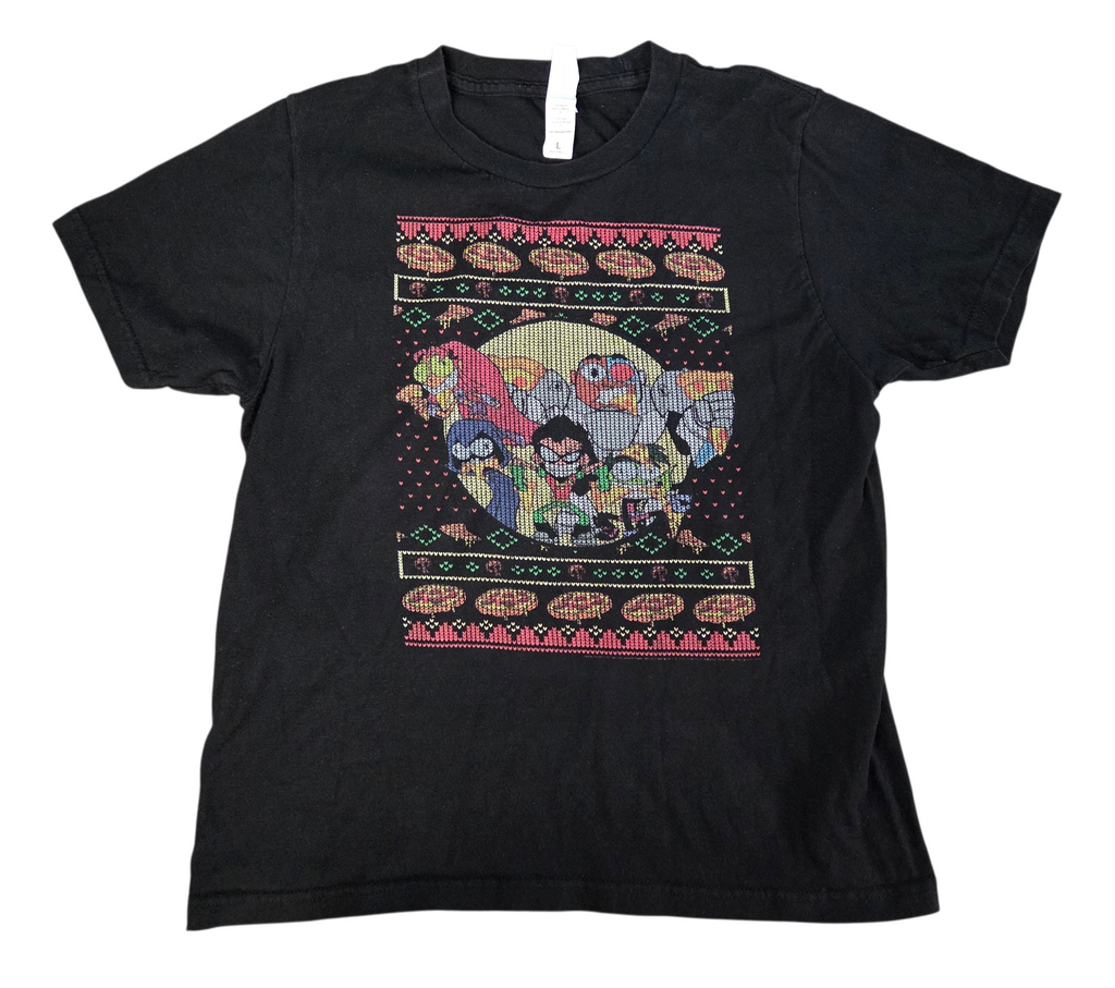 DC Comics Teen Titans Go! Pizza Friends Ugly Christmas T-ShirtYouth Lg