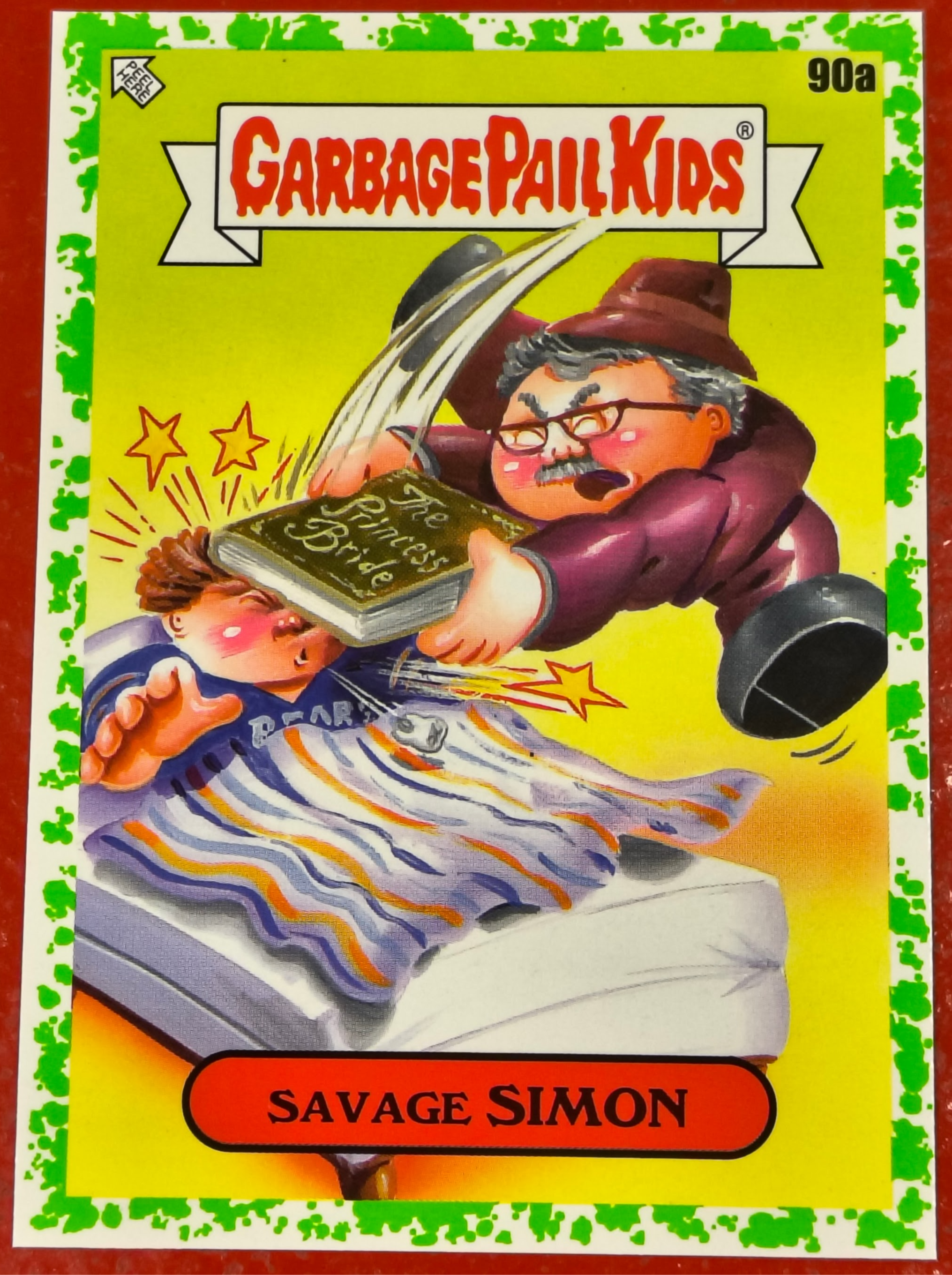 2022 Garbage Pail Kids GPK Book Worms Savage Simon 90a Green Parallel