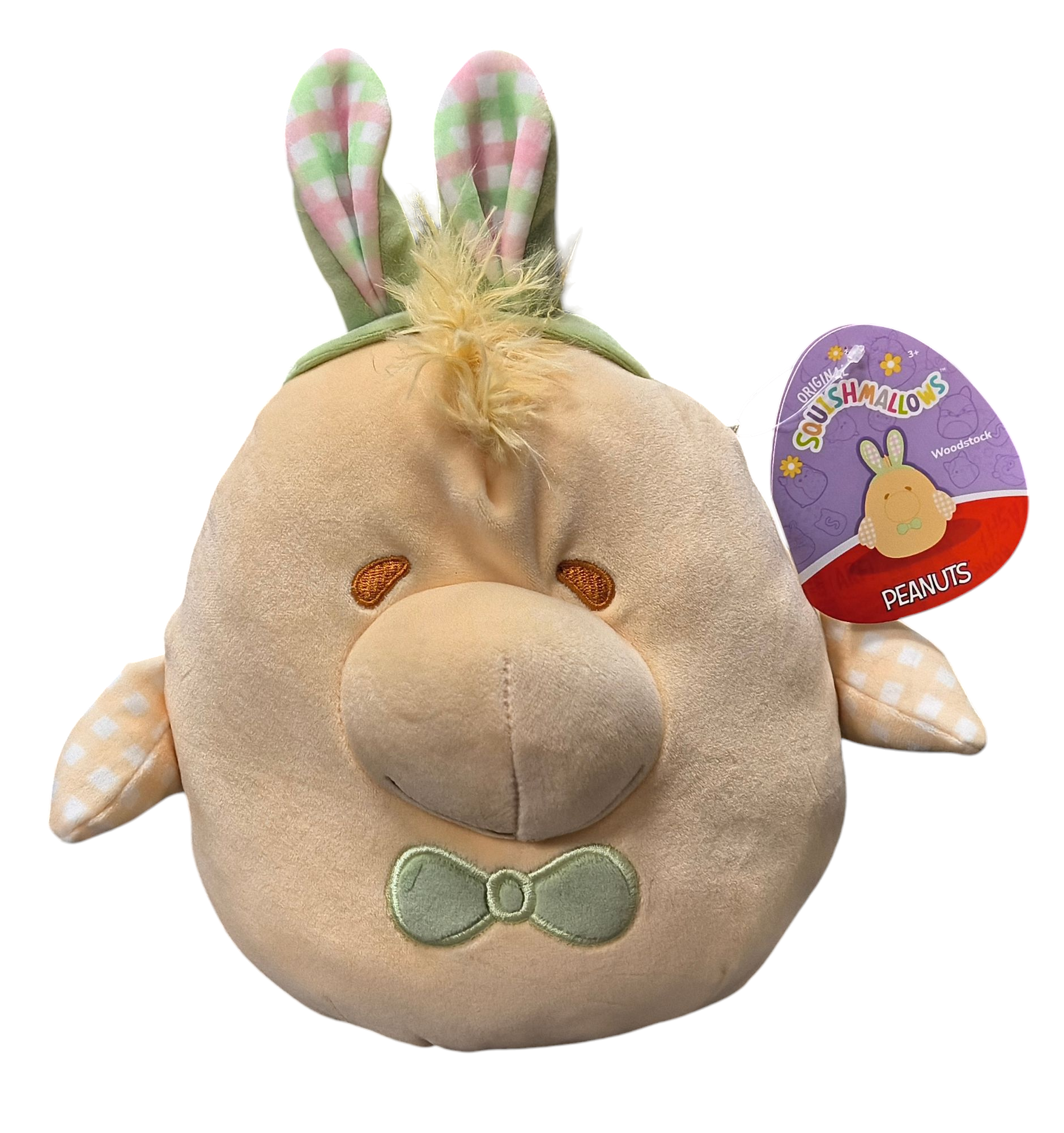 2025 Squishmallow x Peanuts Easter Woodstock w/ Bunny Ears And Bow 8” Plush