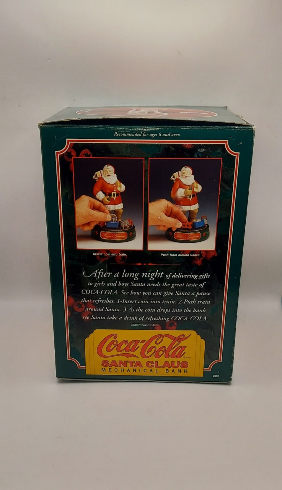 1993 Coca Cola Santa Claus Mechanical Coin Bank 8" image 3