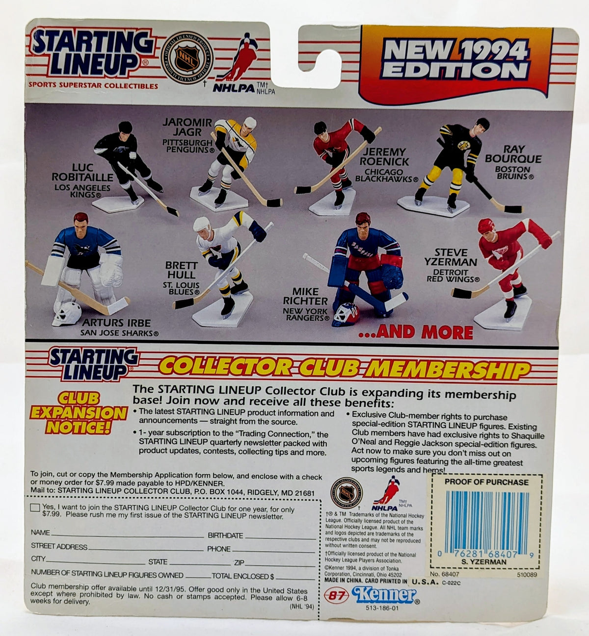 1994 Starting Lineup Steve Yzerman Detroit Red Wings Hockey Figure image 2