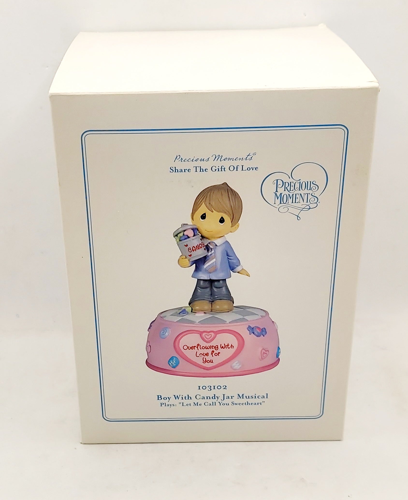 2010 Precious Moments Boy With Candy Jar Musical 103102
