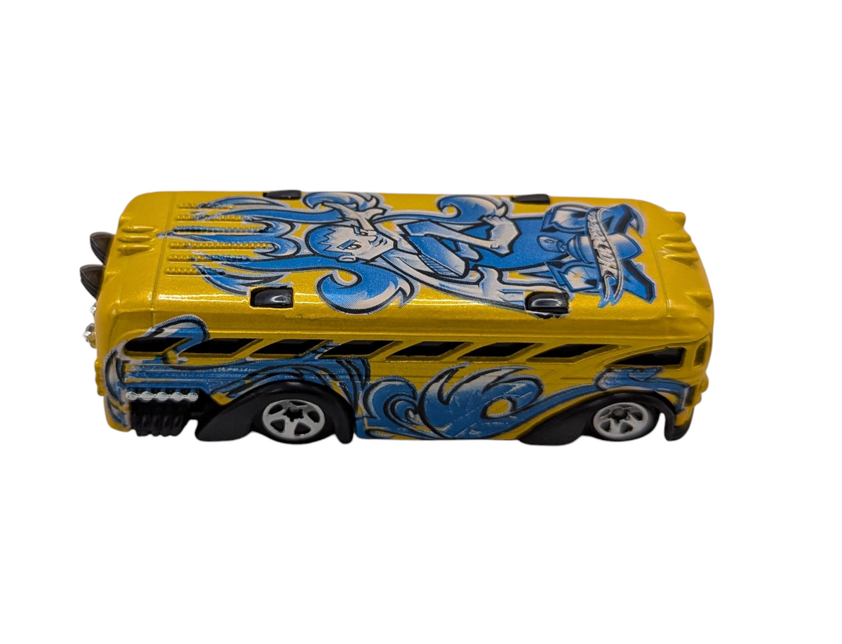 2000 Hot Wheels Surfin' School Bus Pearl Yellow - Loose image 4