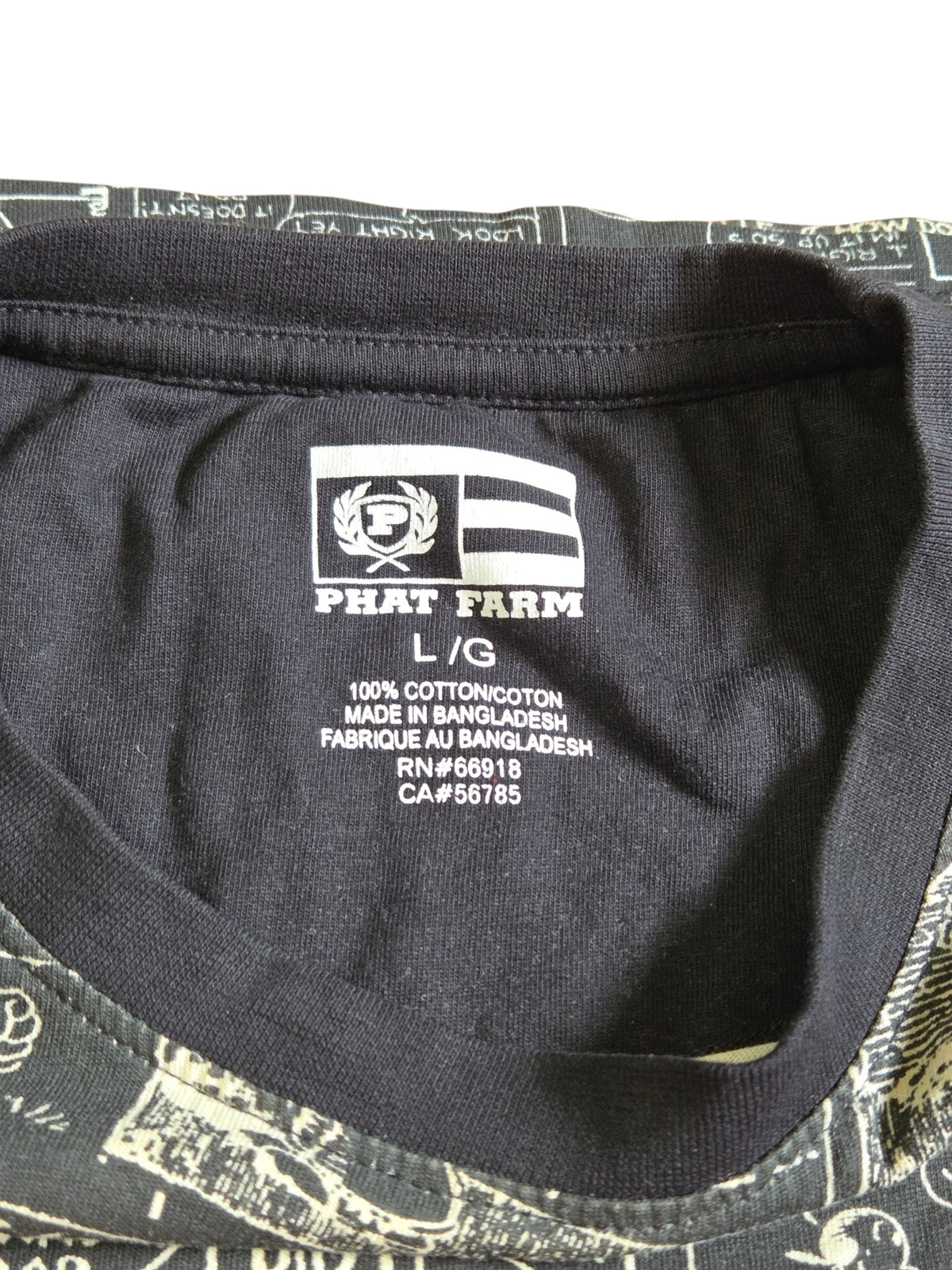 Y2K Phat Farm GOAT Popeye All Over Comic Strip Print Black T-Shirt Size Large image 4