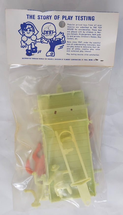 1960's Plastic The Toy House Western Buckboard Wagon Set Orange/Yellow image 2