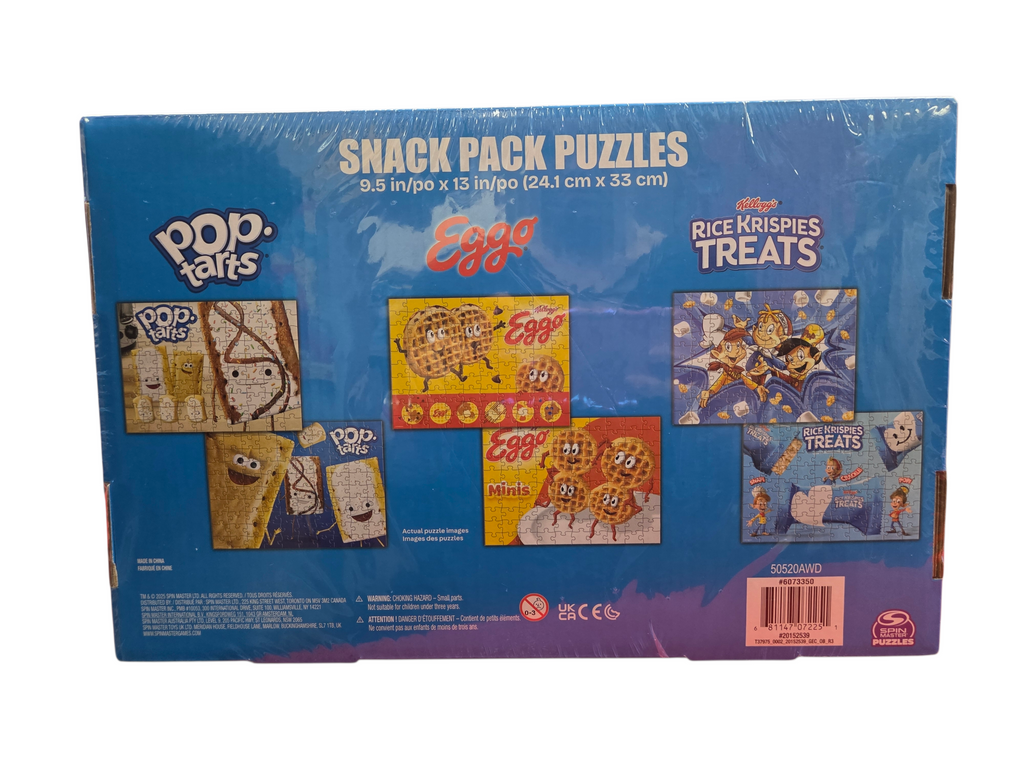 Kellog's Snack Pack 6 x 100 Pc Jigsaw Puzzles Six Pack, Pop Tarts, Waffles image 2