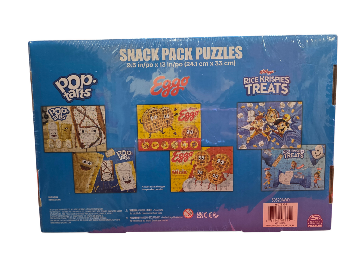 Kellog's Snack Pack 6 x 100 Pc Jigsaw Puzzles Six Pack, Pop Tarts, Waffles image 2
