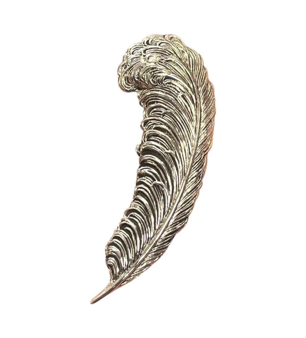 Vintage Sarah Coventry Silver Tone Feather Pin Brooch 2.5"