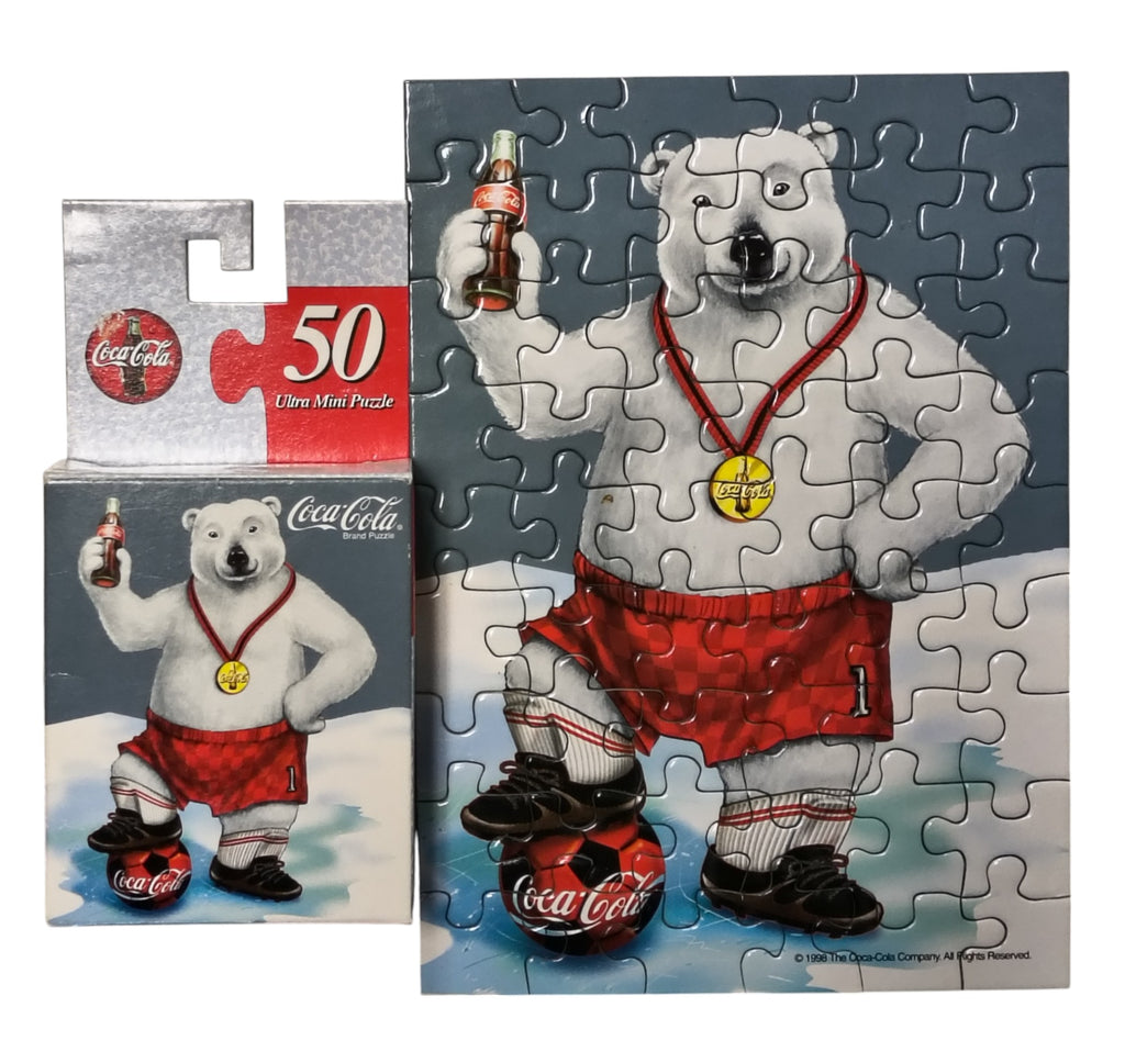 1998 Coca Cola Brand Puzzle Soccer Polar Bear 50 Pieces No. 08561