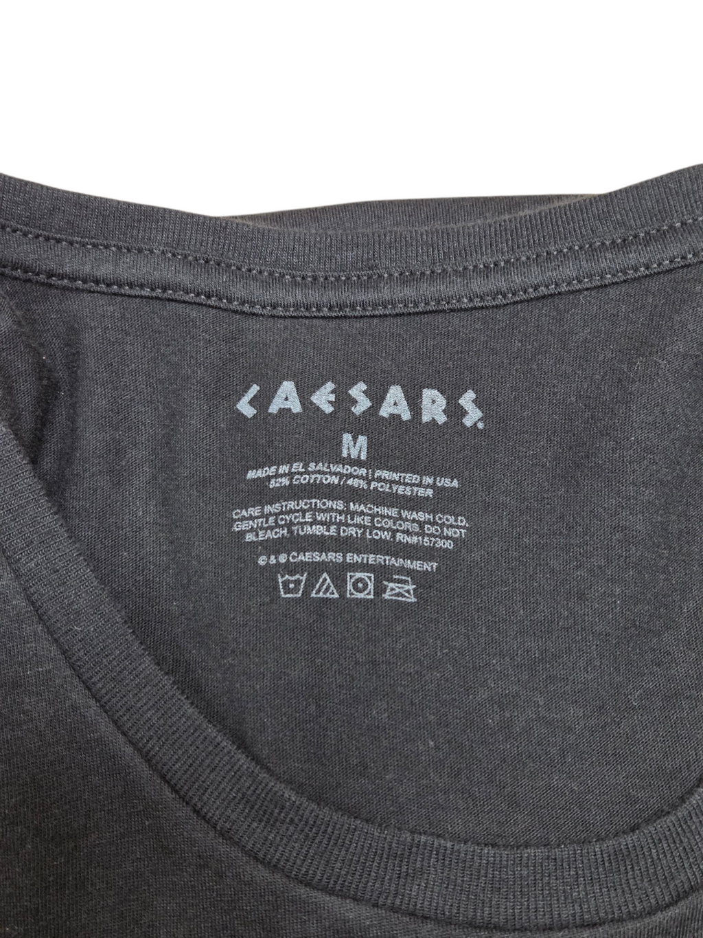 Caesars Palace Las Vegas Designer Embossed Black Graphic Womens T-Shirt Size M image 3