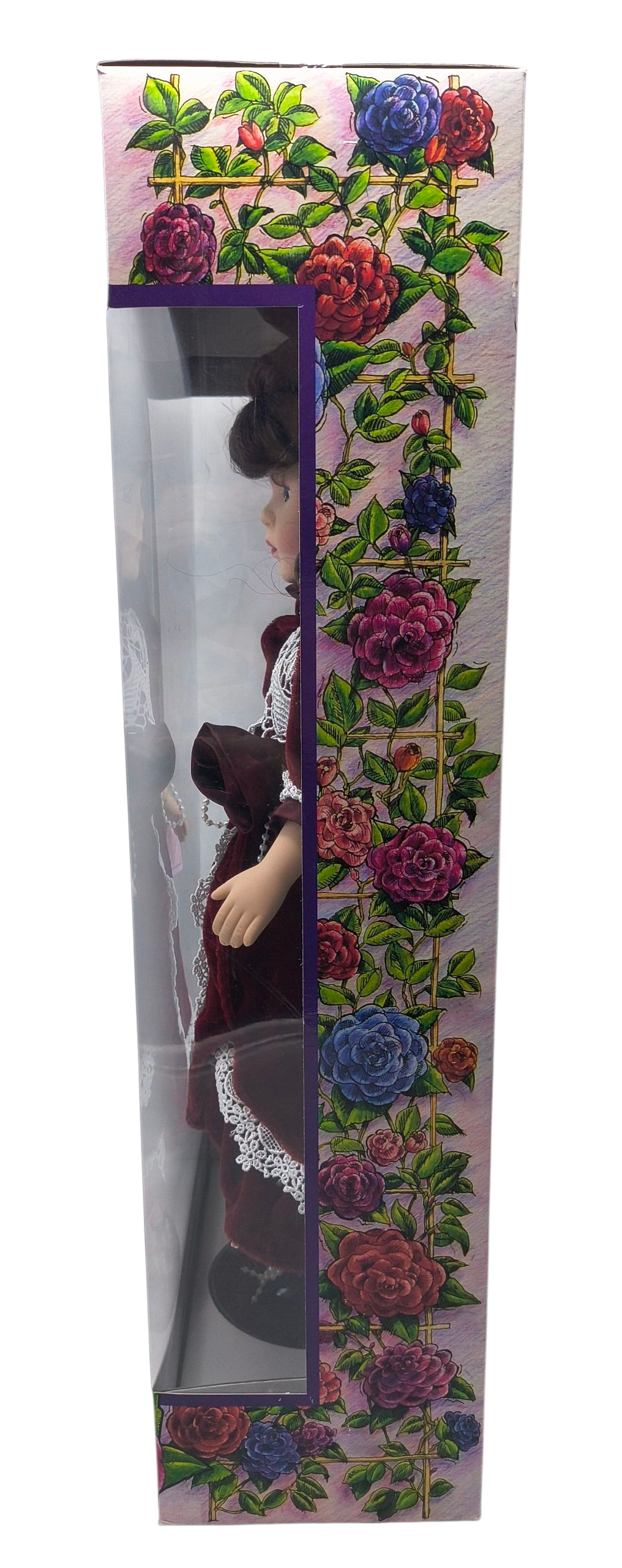 1997 Brass Key Camellia Garden By Tracy Lynn 16" Brunette Doll In Burgandy Dress image 4