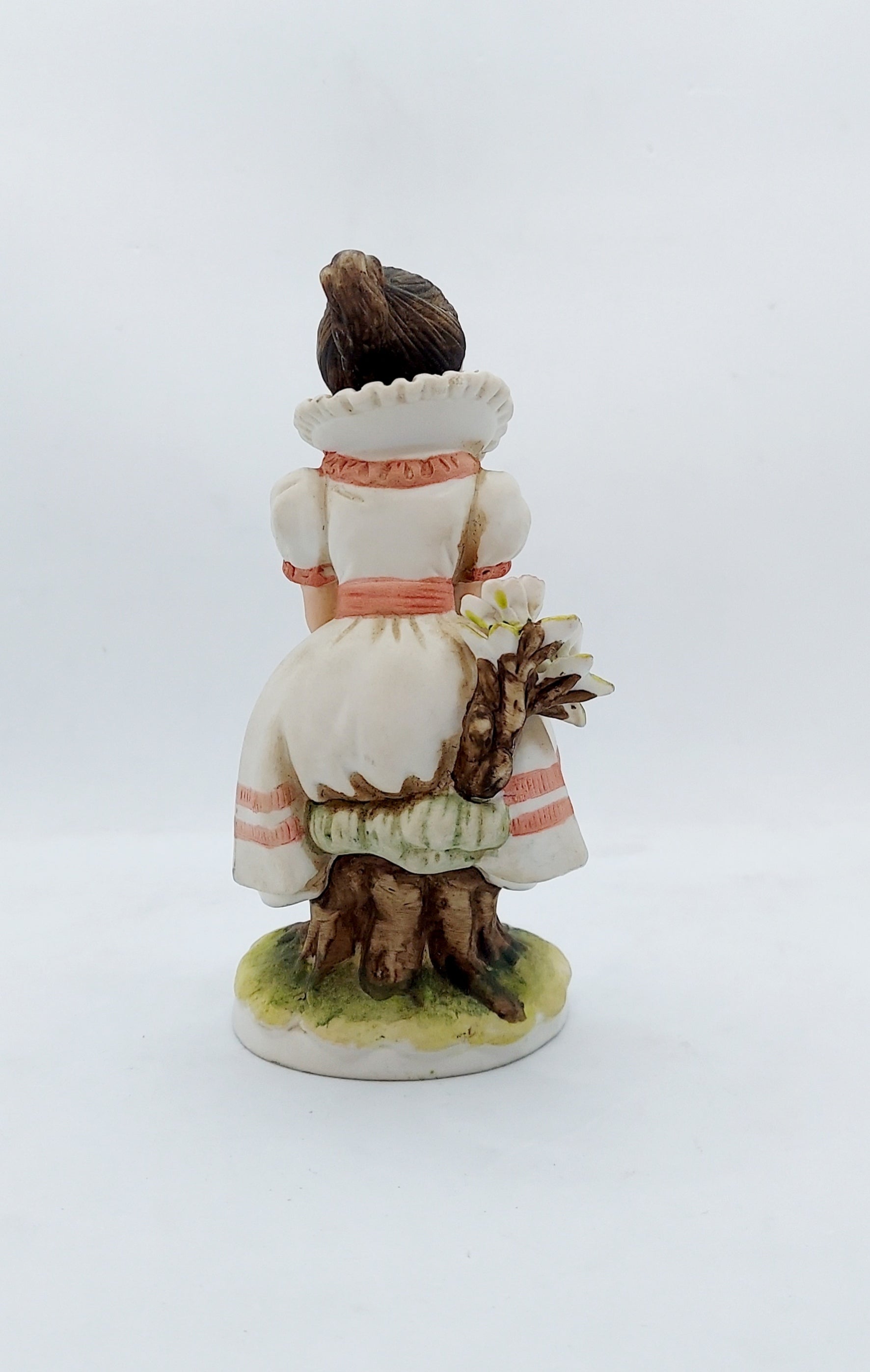 Vintage Lefton Girl Figurine Porcelain Sitting Becky Thatcher KW844 image 2