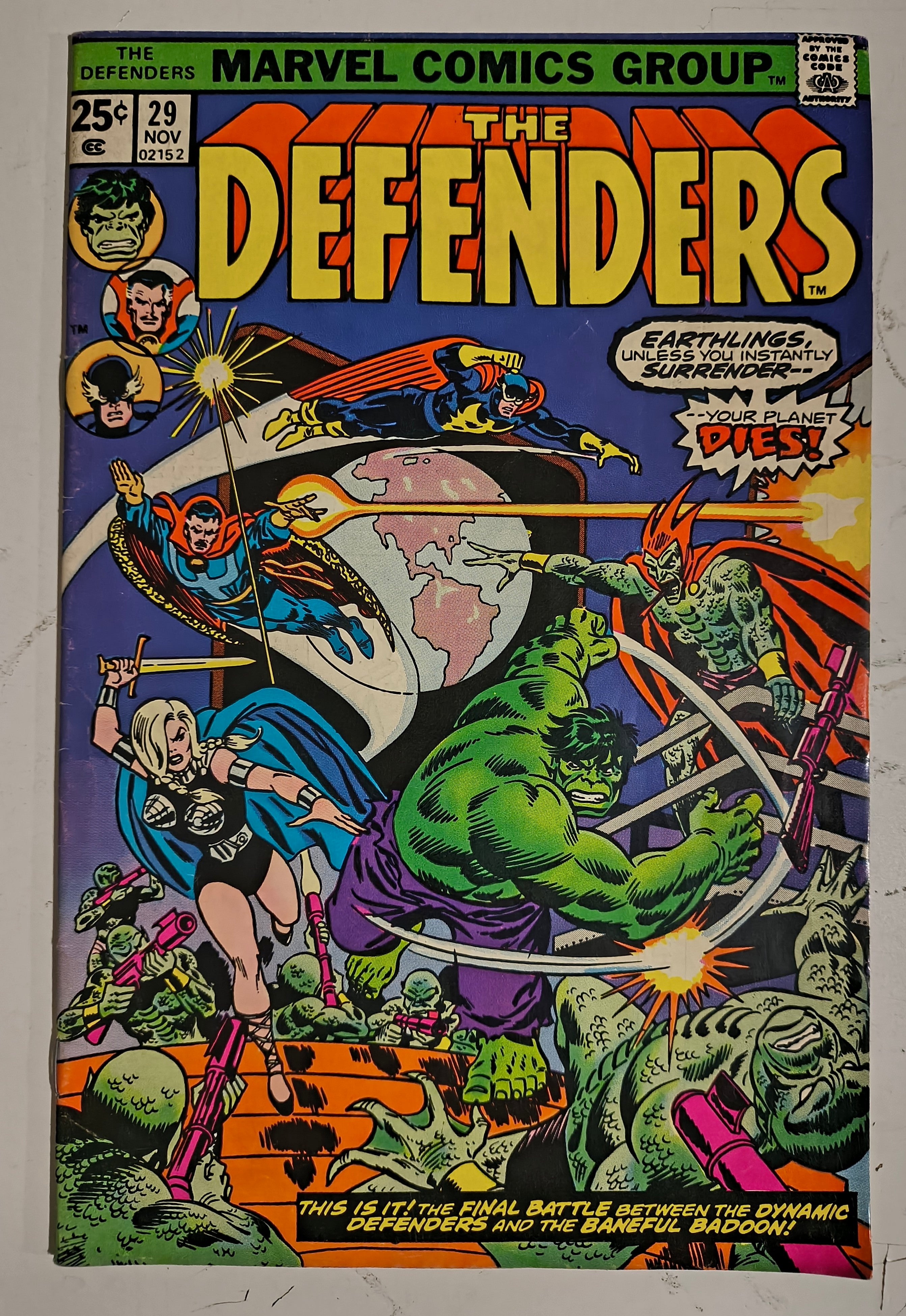 1975 Marvel Comics The Defenders #29 Guardians of the Galaxy 2nd Full Starhawk