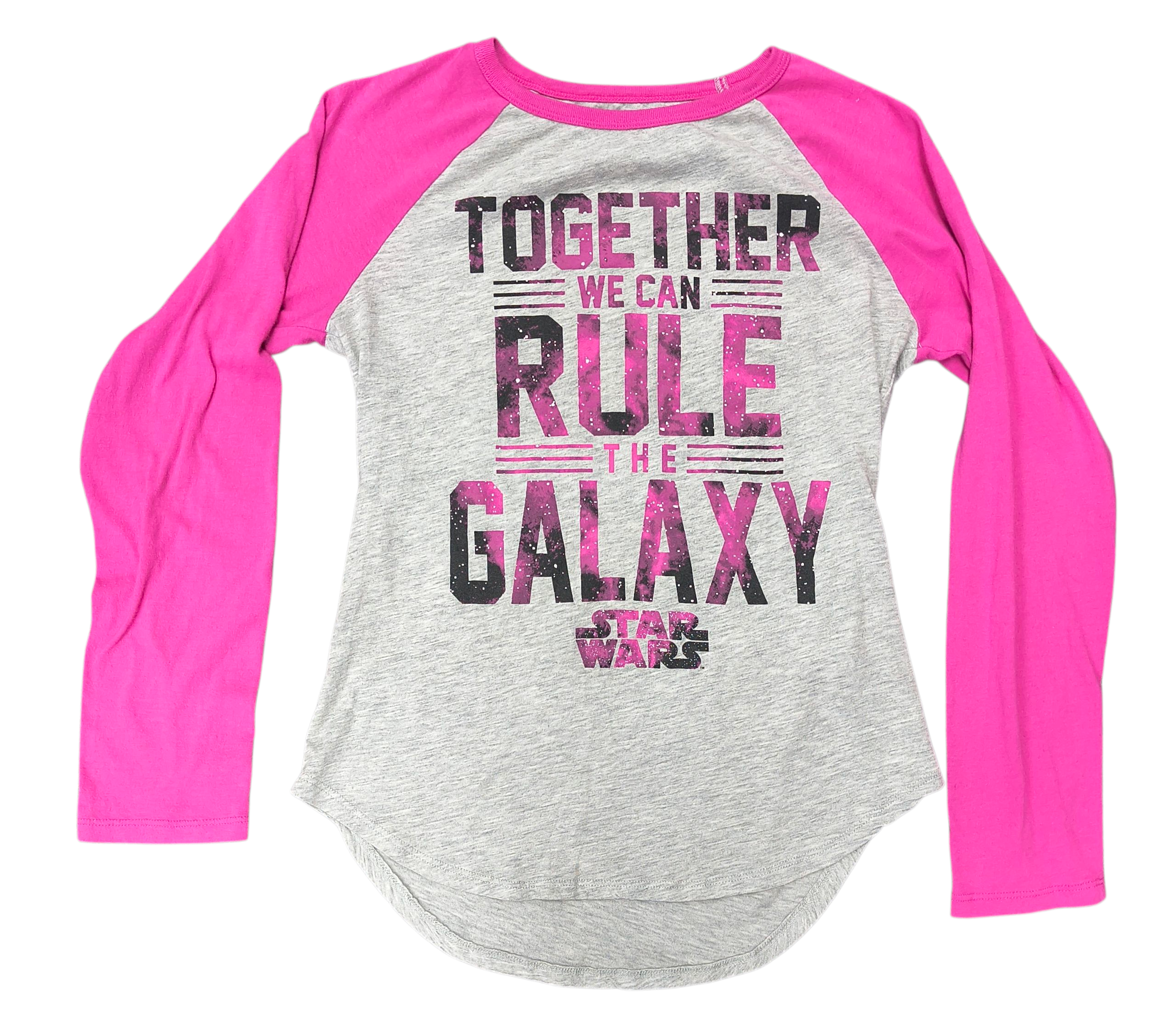 Star Wars Pink Gray Pajama Shirt Together We Can Rule The Galaxy Large