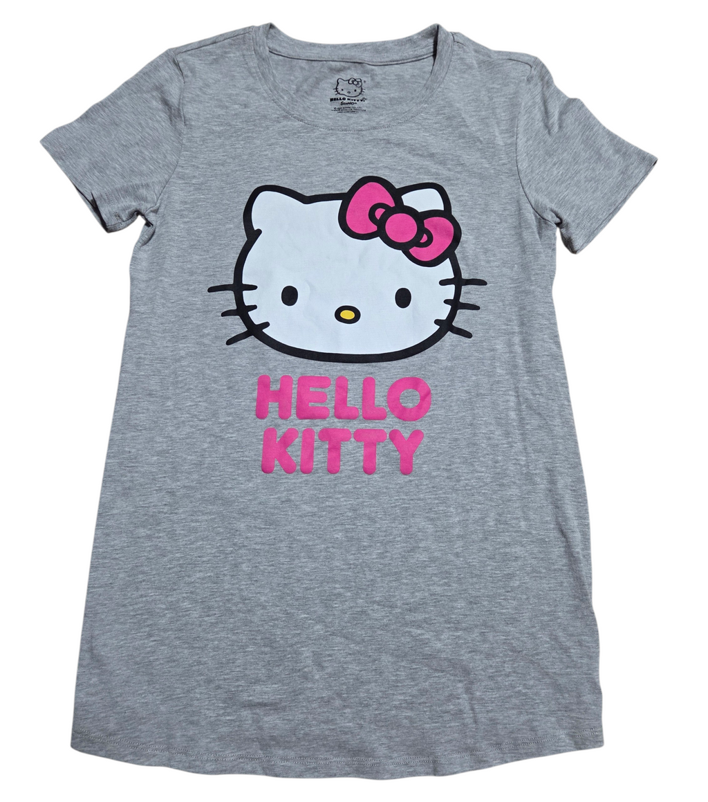 Sanrio Hello Kitty Short Sleeve Graphic Pink Gray M(8/10) T-Shirt Stretch