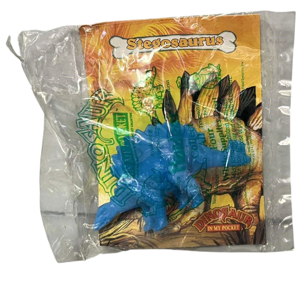 1993 Hardees MEG Dinosaur In My Pocket Blue Stegosaurus Figure Toy