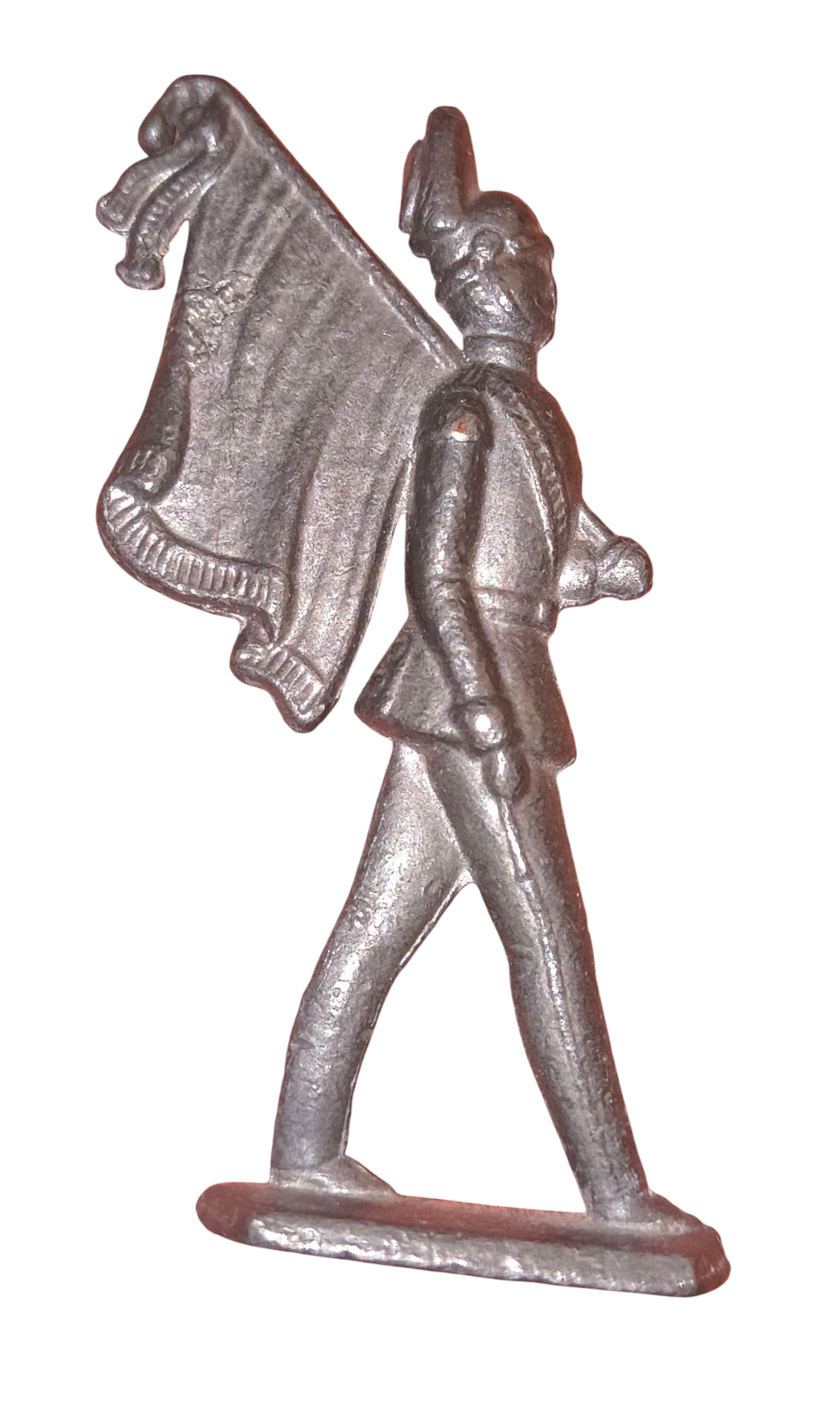 Vintage Lead Toy Soldier Marching w/ Flag Figurine