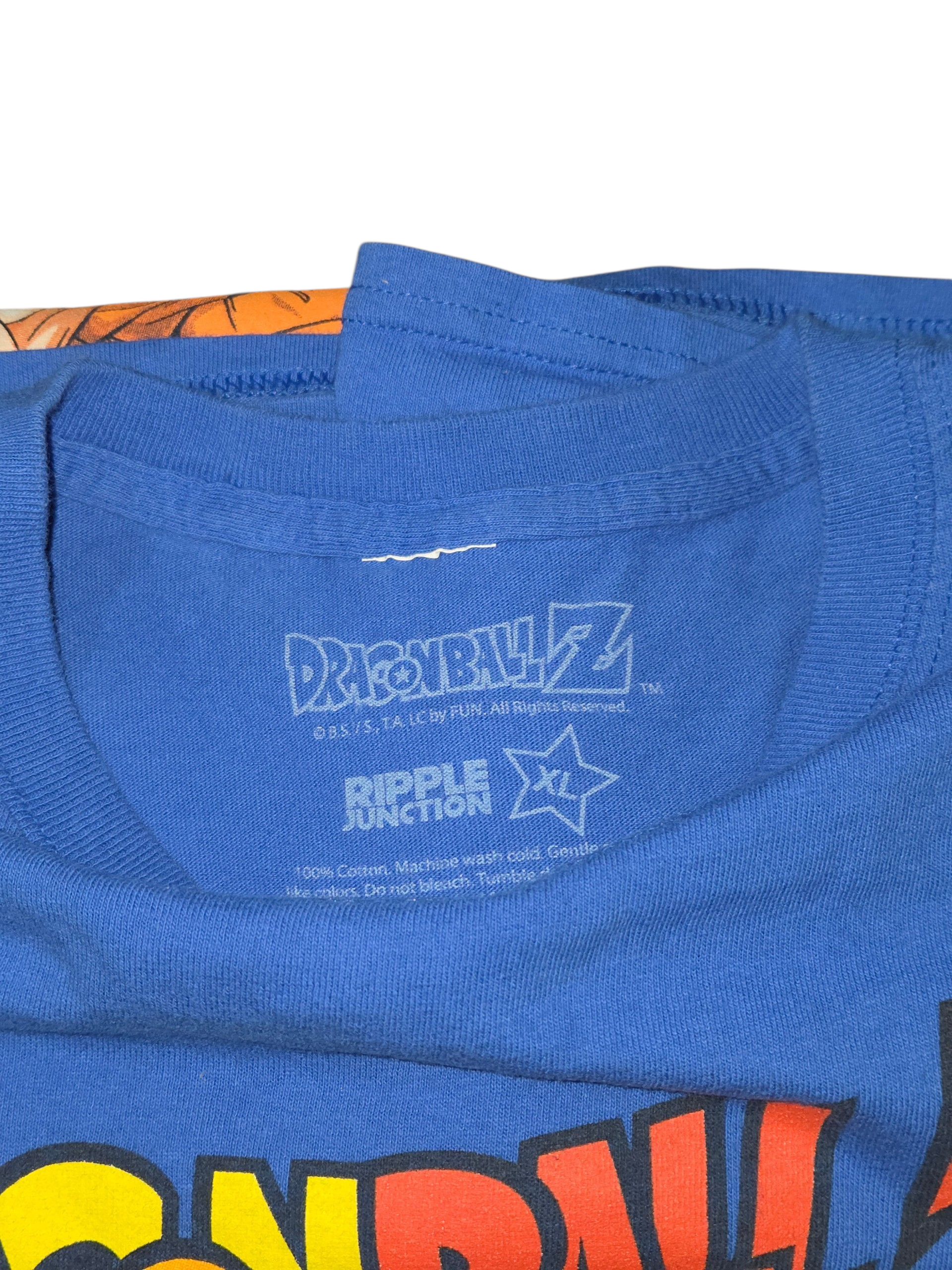 Ripple Junction Dragon Ball Z Group Fighting Stance Kanji Blue T-Shirt Size XL image 2
