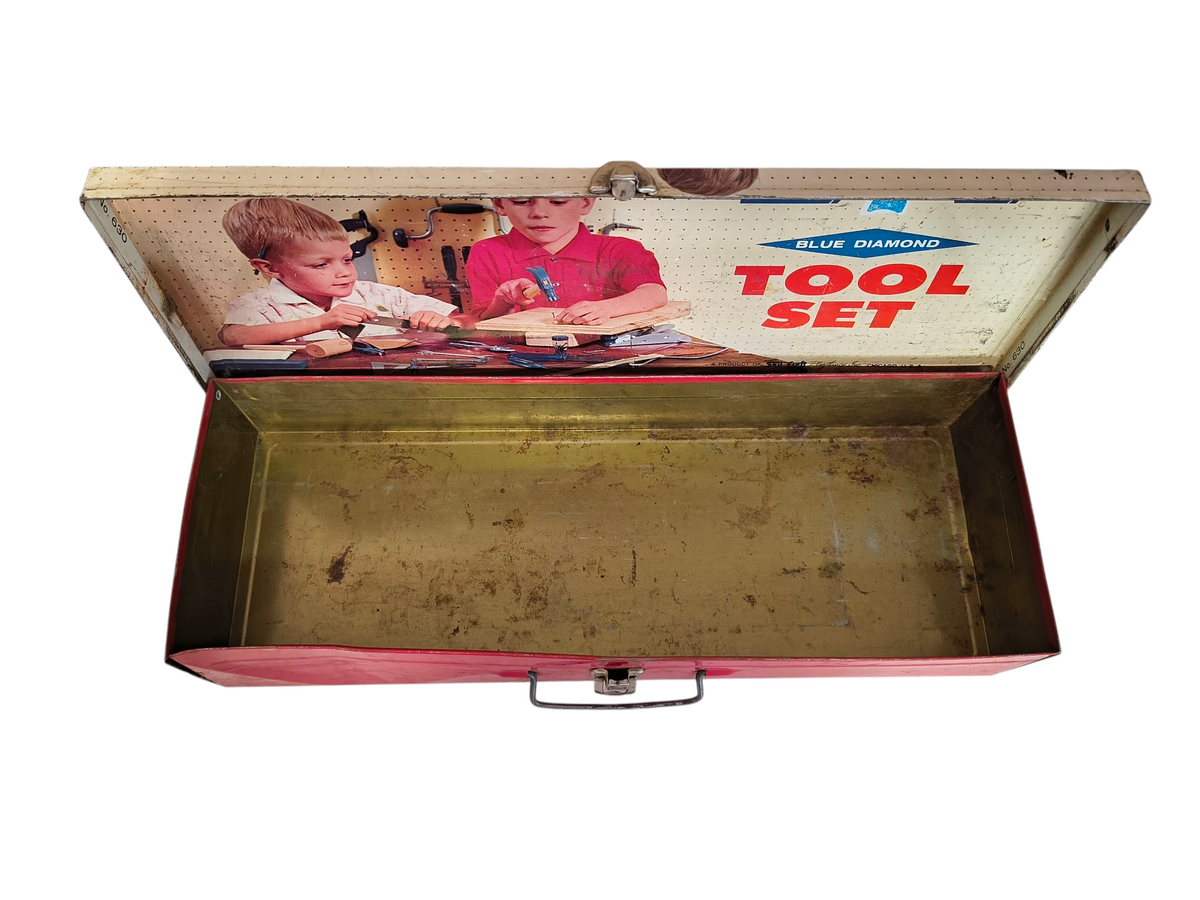 Vintage 630 Blue Diamond Handy Andy Metal Tool Box Only image 3