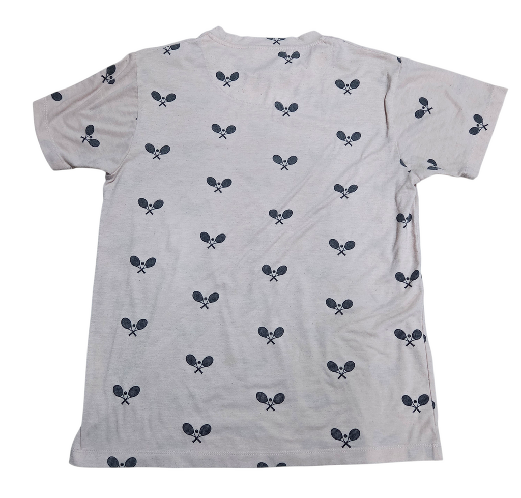 Brooklyn Standard Tennis Pattern Emblem All Over T-Shirt Size Small image 2