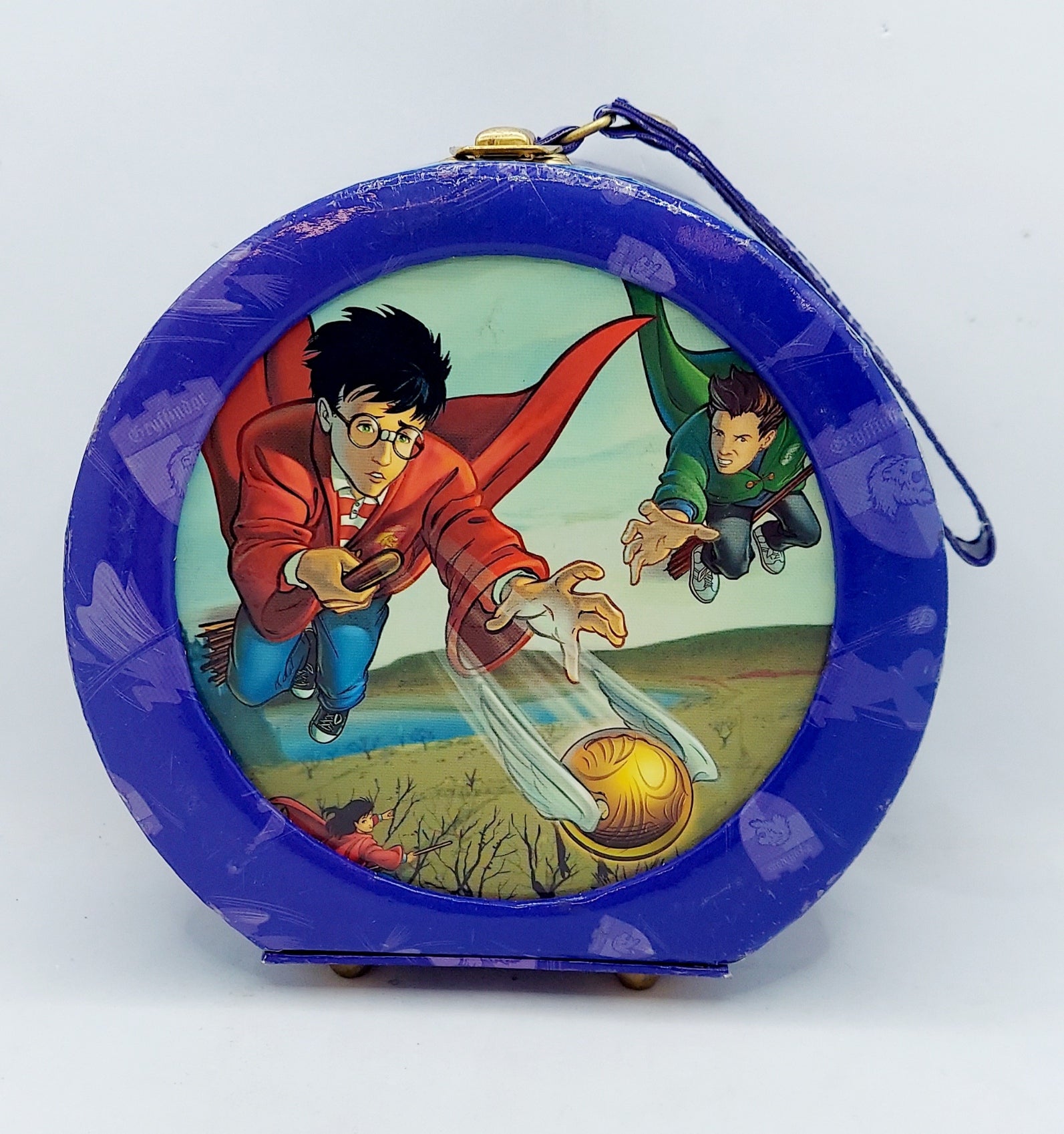 2001 Tri Coastal Designs Small Harry Potter Round Storage Box w/ Wrist Strap
