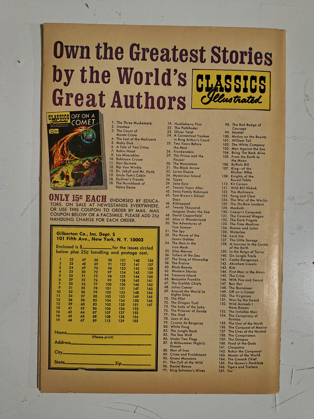 Feb 1964 Classics Illustrated #166 Tigers And Traitors Jules Verne T67 image 2
