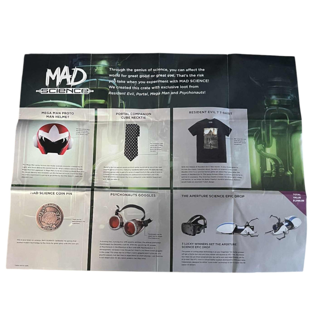 2017 January Loot Gaming Crate Mad Science Exclusive Poster 28 x 22" - DT image 2