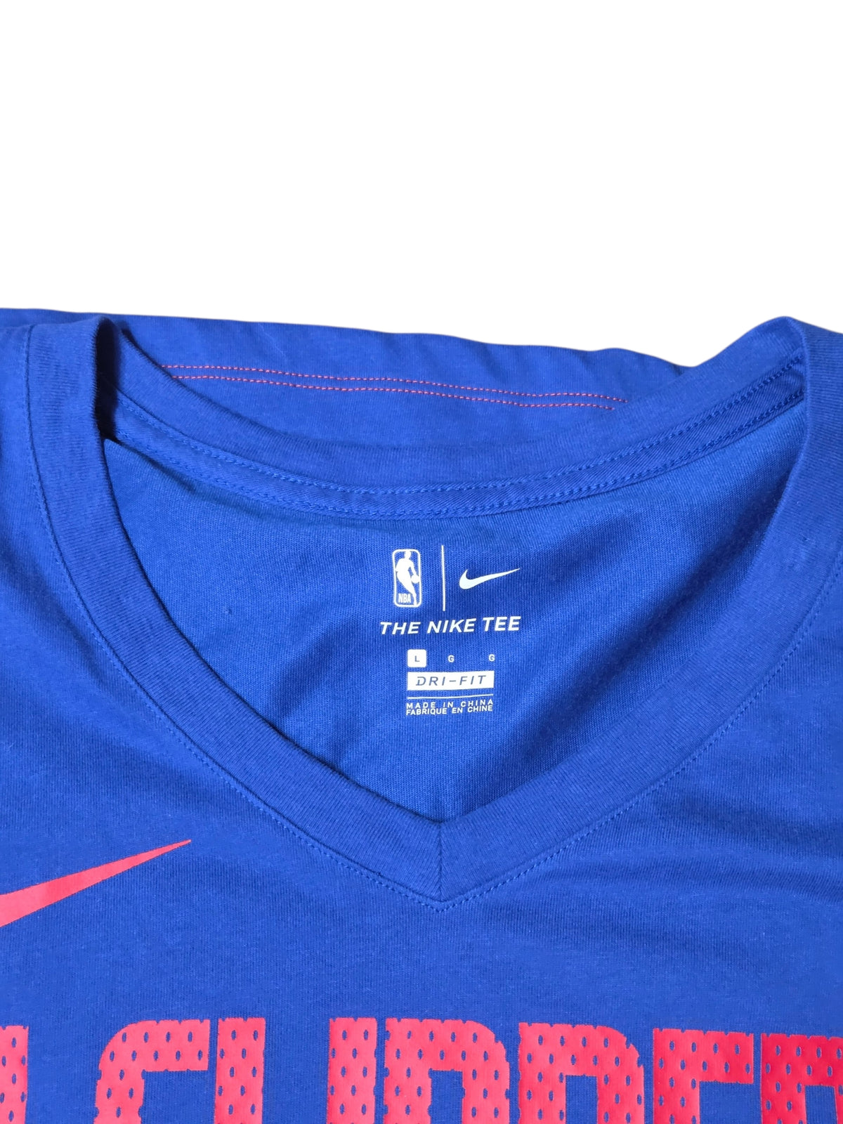 Nike Dri Fit La Clippers Basketball Womens V Neck Blue T-Shirt Size Large image 3