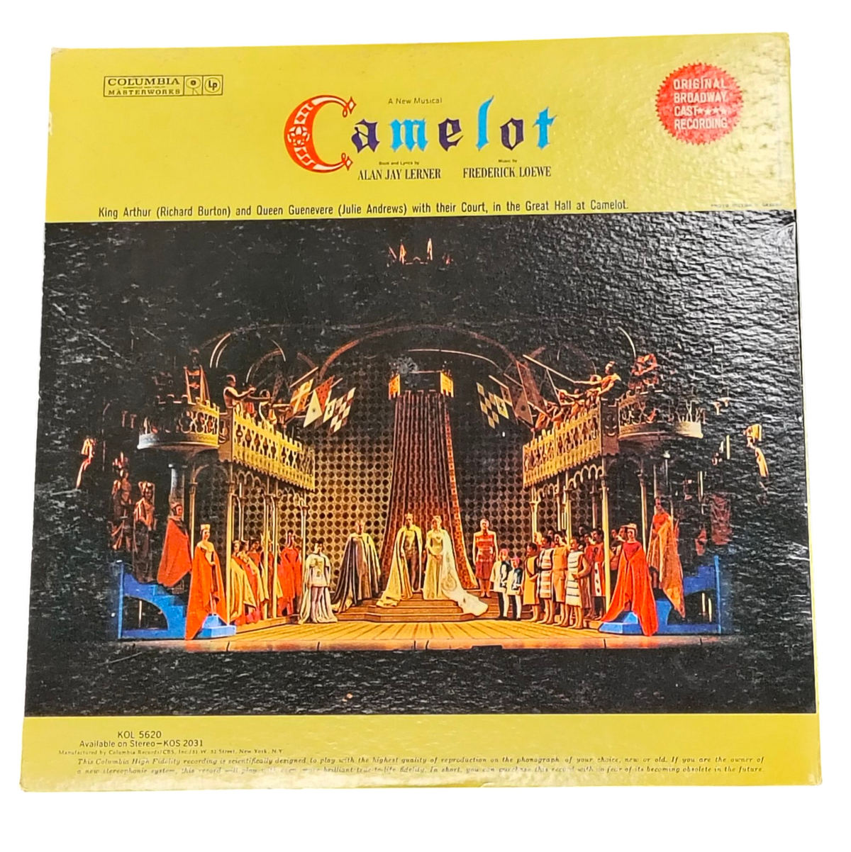 1960 Columbia Camelot Richard Burton Julie Andrews KOL 5620 Vinyl Record LP image 2