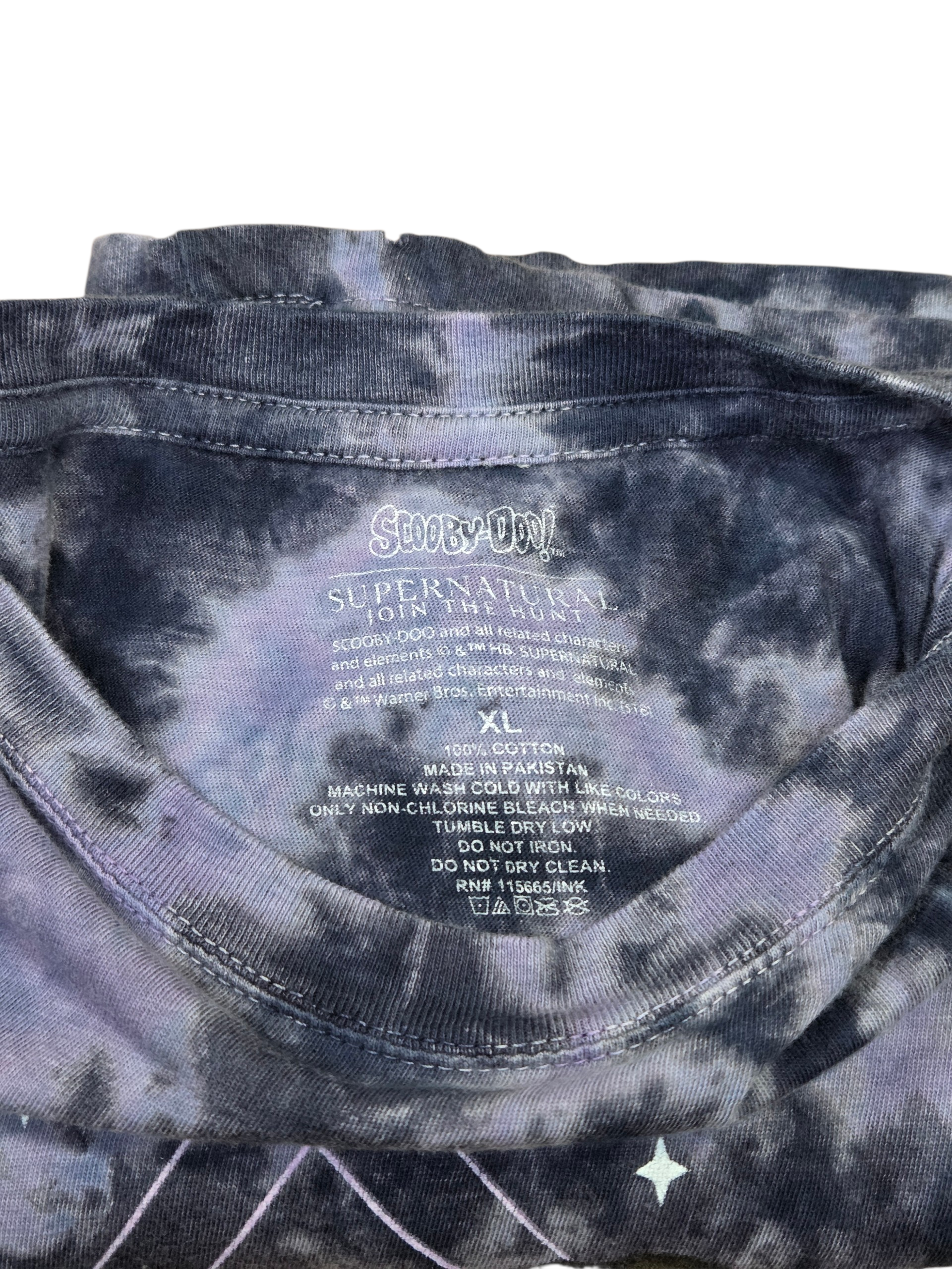 Scooby-Doo x Supernatural Animated Sam Dean Scooby Purple Tie Dye XL T-Shirt image 3