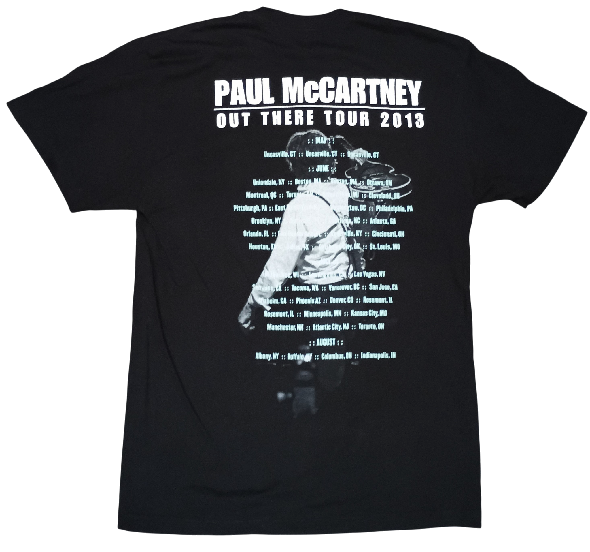 2013 Paul McCartney Out There Tour Macca Double Sided Black T-Shirt Size Small image 2