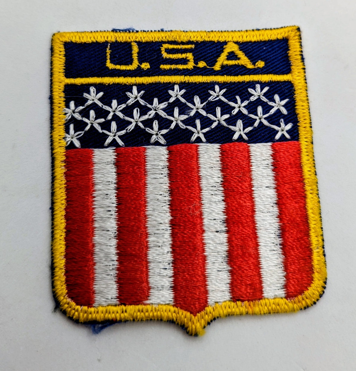 Vintage Embroidered United States Of America Flag Shield Patch