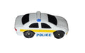 Vintage China Mini Micro White w/ Yellow Stripe Police Car Vehicle