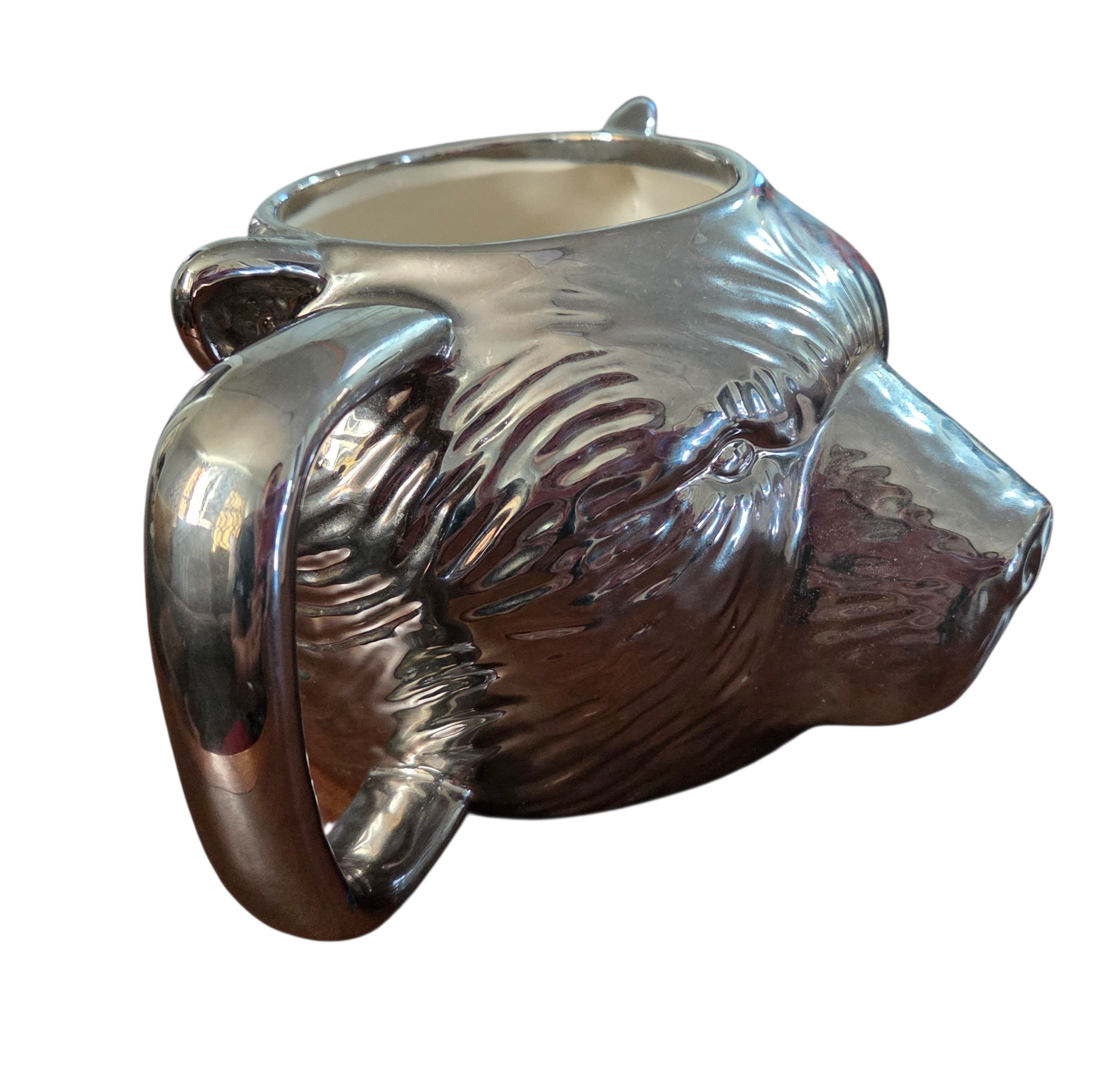 Paladone Large Silver Metallic Bear Shaped Right Handed Ceramic Mug Adorable image 2