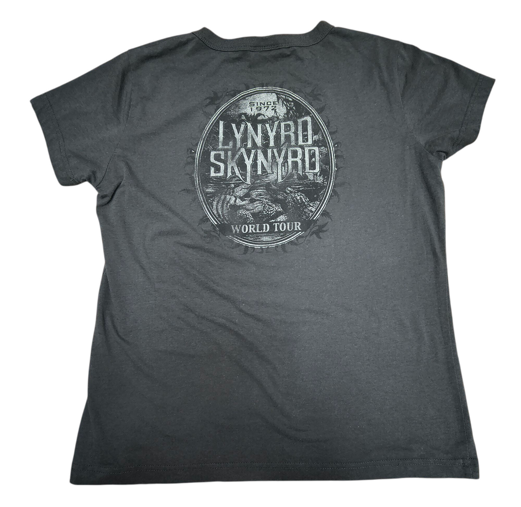 Vintage Junk Food Lynyrd Skynyrd Swamp World Tour Grey Womens XL T-Shirt image 2