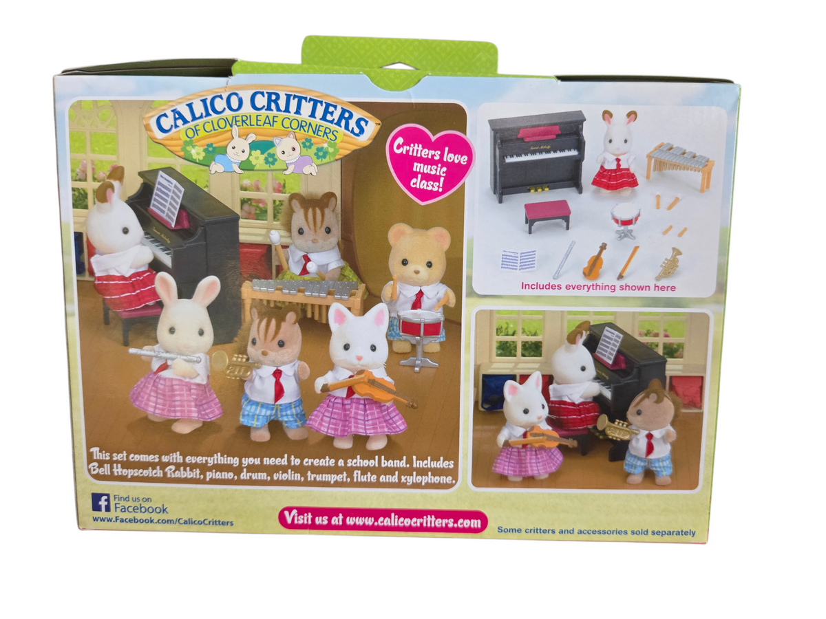 Calico Critters Cloverleaf Corners School Music Set Bell Hopscotch Rabbit image 2