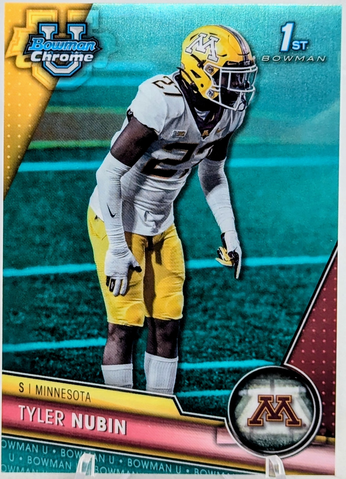 2023 Bowman Chrome U Tyler Nubin 1st Aqua Refractor /299 Minnesota #123