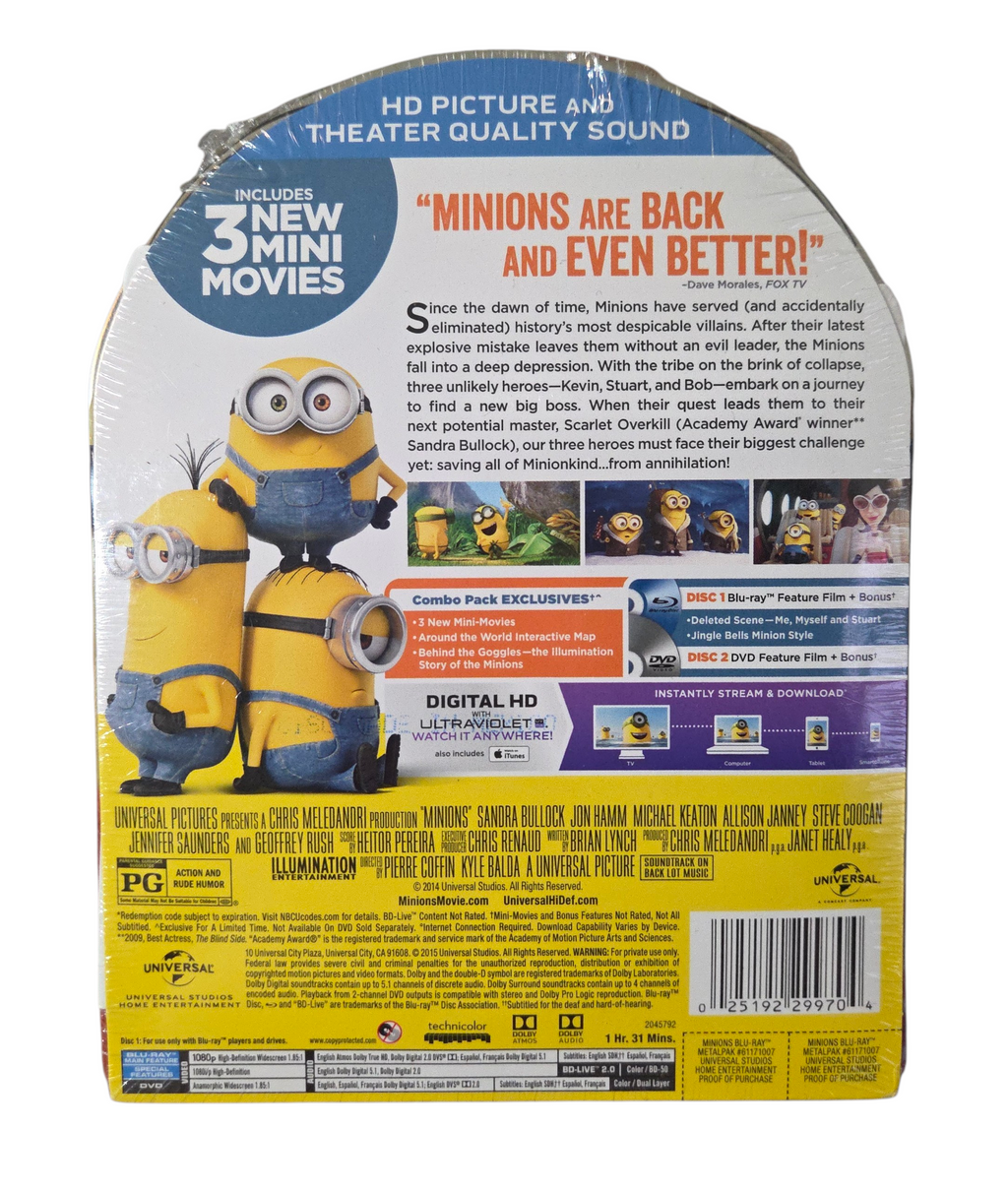 Minions Target Limited Deluxe Edition w/ 3 Mini Movies Steelcase Blu-ray DVD image 2