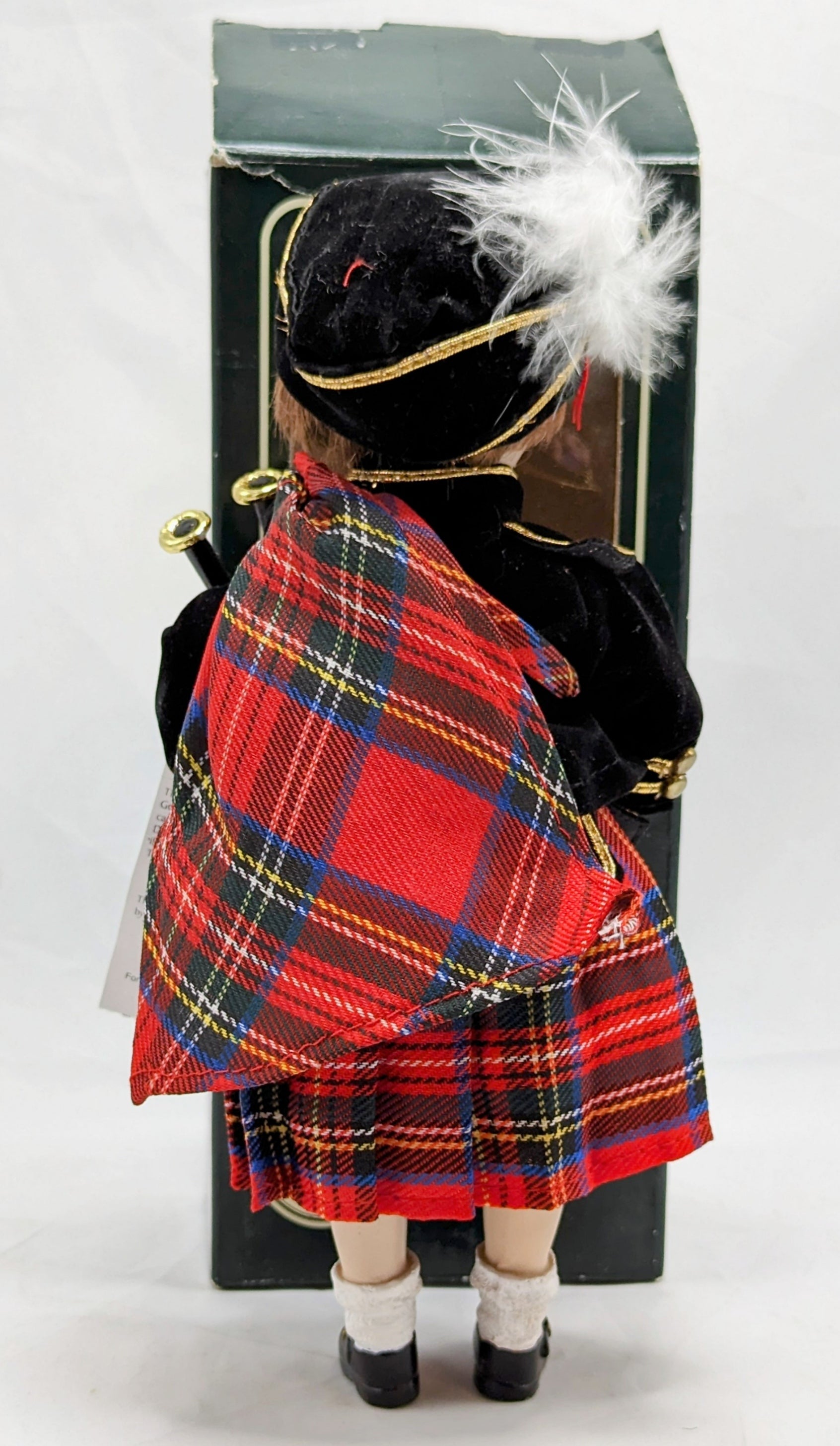 Vintage Geppedo Scottish Boy Porcelain Doll Gavin Kilt Bagpipe Red Tartan image 2