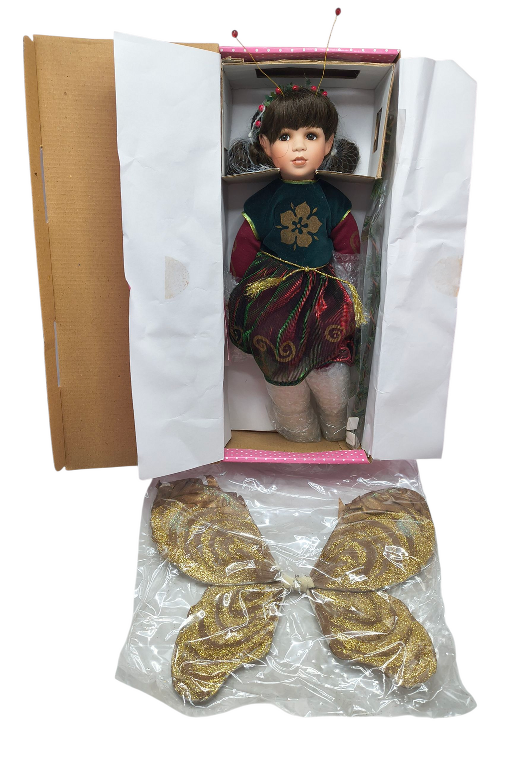 2002 Paradise Galleries Treasury Collection Christmas Jewel Fairy Porcelain Doll