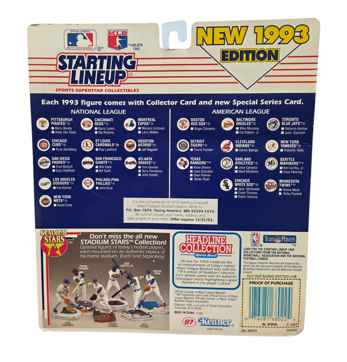 1993 Starting Lineup Nolan Ryan Texas Rangers Baseball Figure image 2
