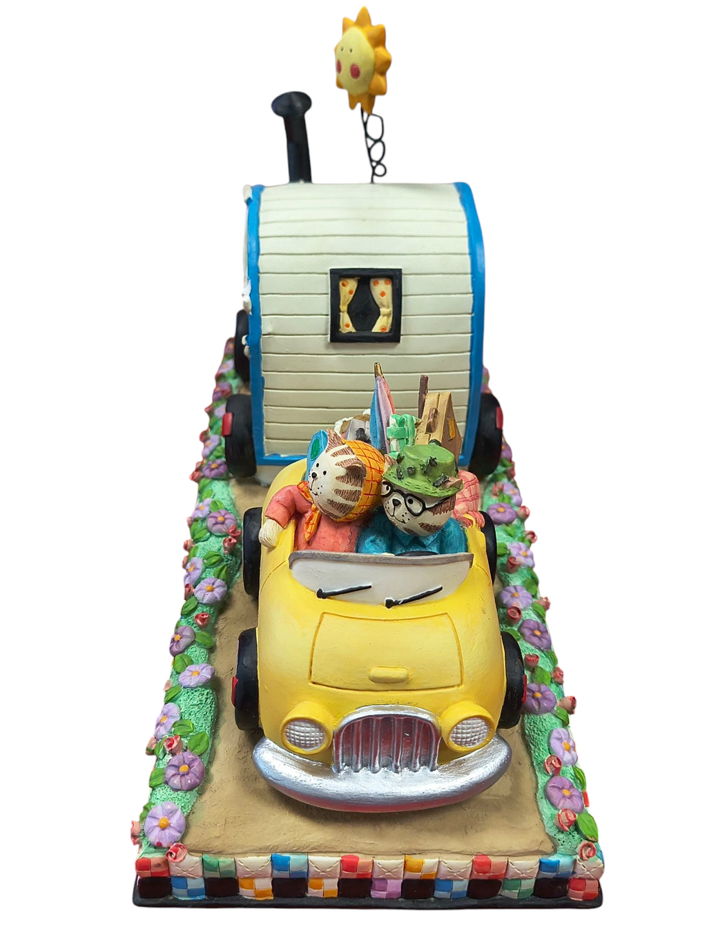 San Francisco Music Box Ruth Ninneman On The Road Again Retired Cats Figurine image 3